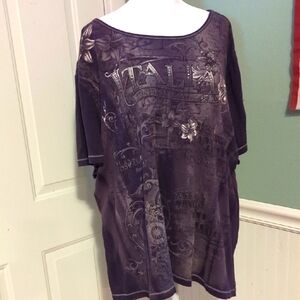 Essentials Plum Purple Italia Top Short Sleeve 3X